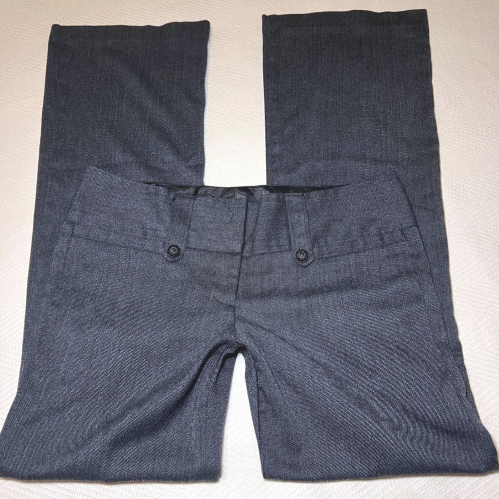 Stooshy Gorgeous Gray Low Rise‎ Office Siren Trousers Lace Up Back Y2K Size 7
